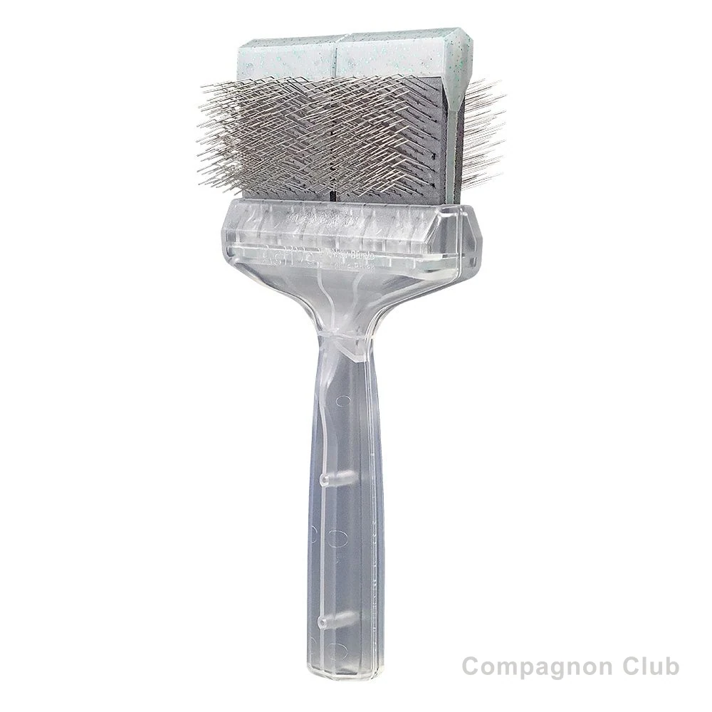 Brosse ActiVet Allround Soft verte pailletee - Double large 9 cm - produit boutique ActiVet